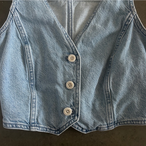 MADEWELL DENIM CROPPED VEST - Picture 3 of 4